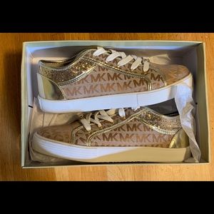 New Condition Michael Kors Gold Sneakers